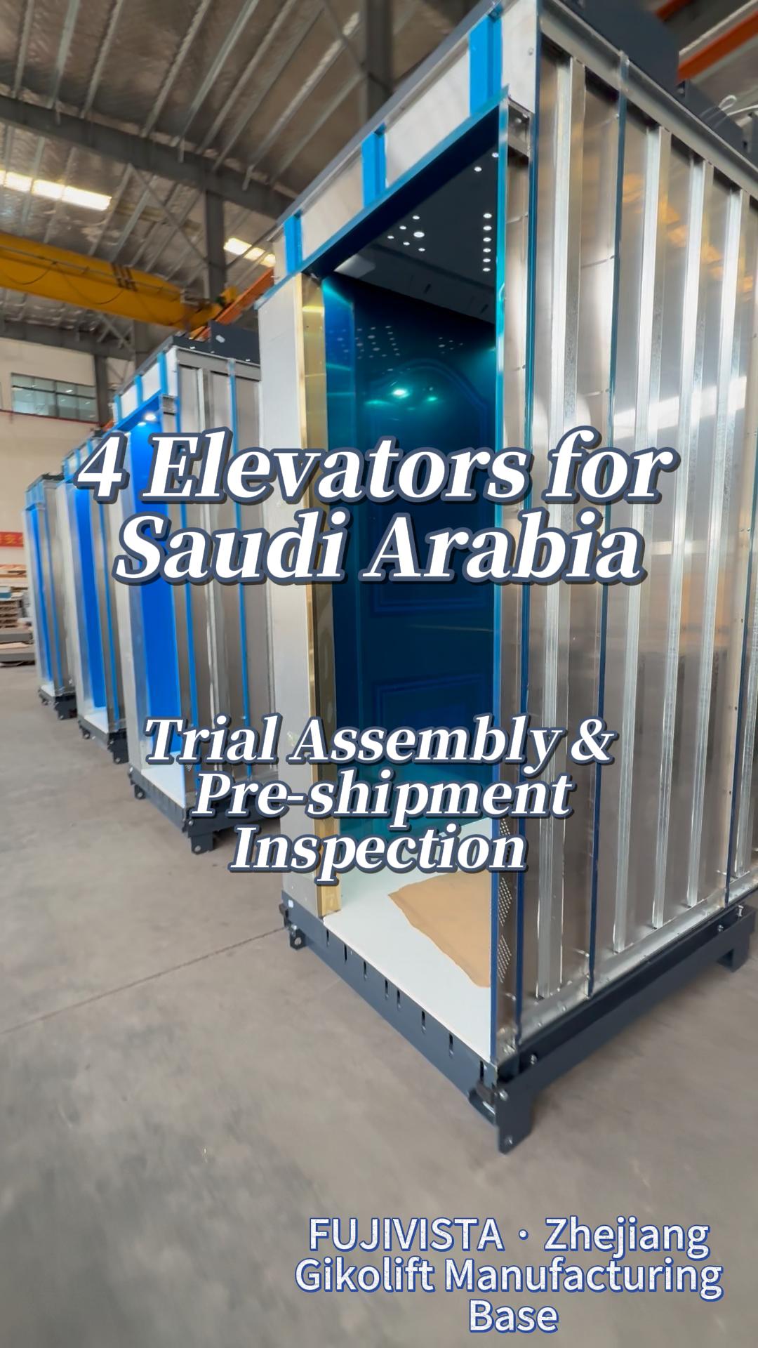 4 Elevators for Saudi Arabia | Trial Assembly & Pre-shipment Inspection