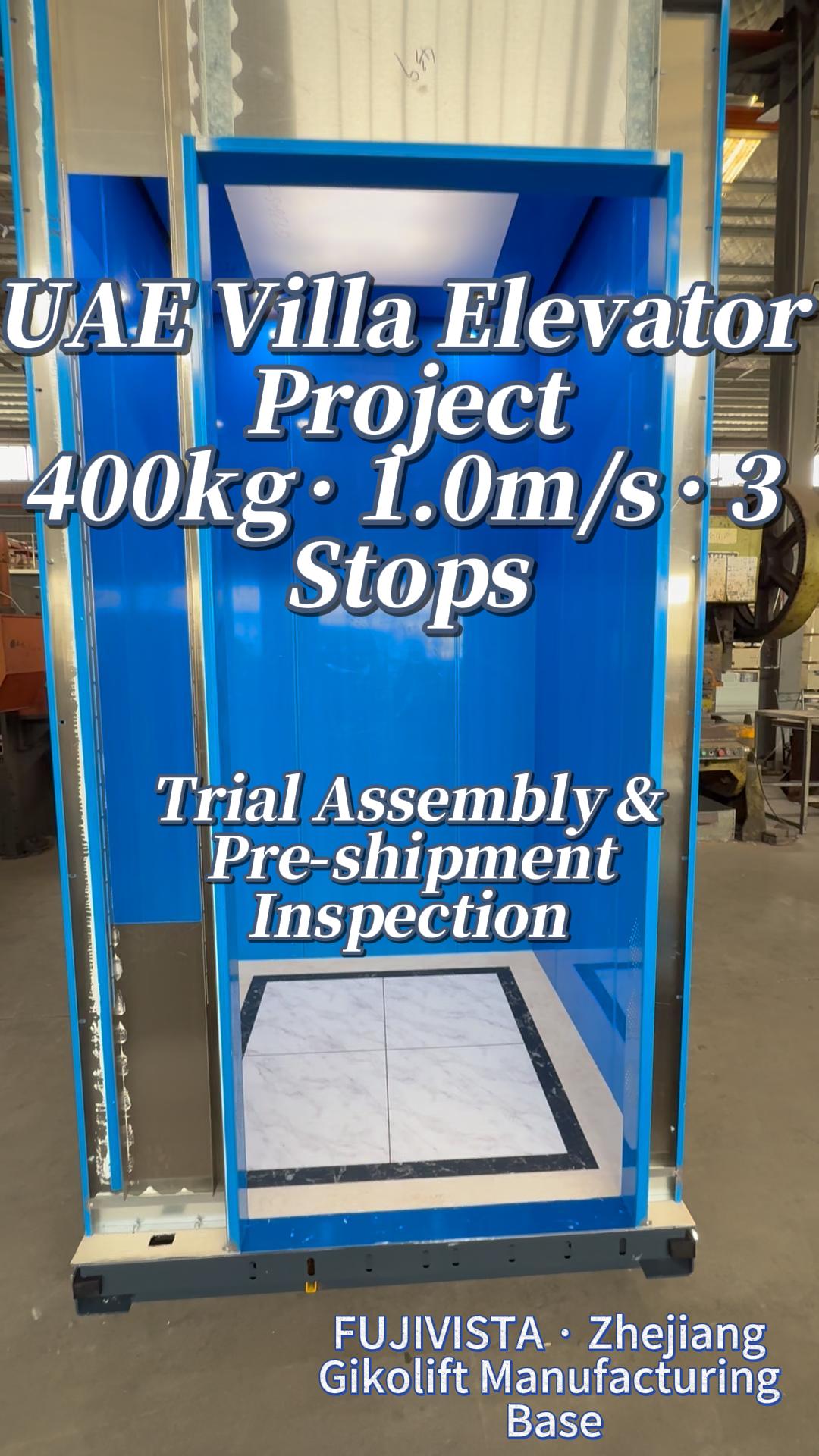 400kg Villa Elevator for UAE | Customized Welcome Sill Design